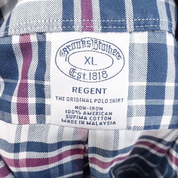 Brooks Brothers Shirt Mens XL Plaid Regent Non Iron Supima Cotton Button Down - Picture 6 of 7